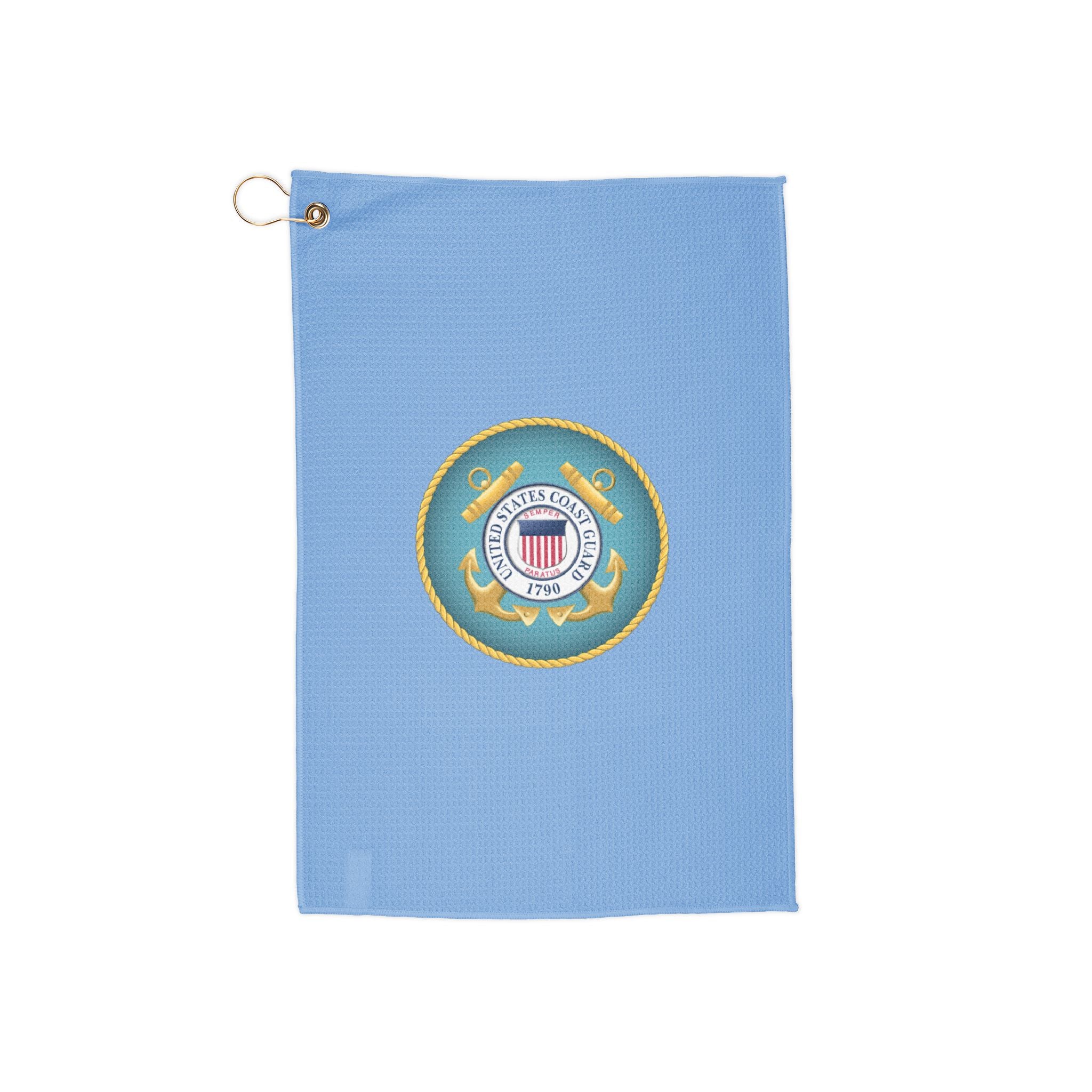 Coast Guard Emblem Golf Towel – Microfiber Range & Club Cloth with Grommet
