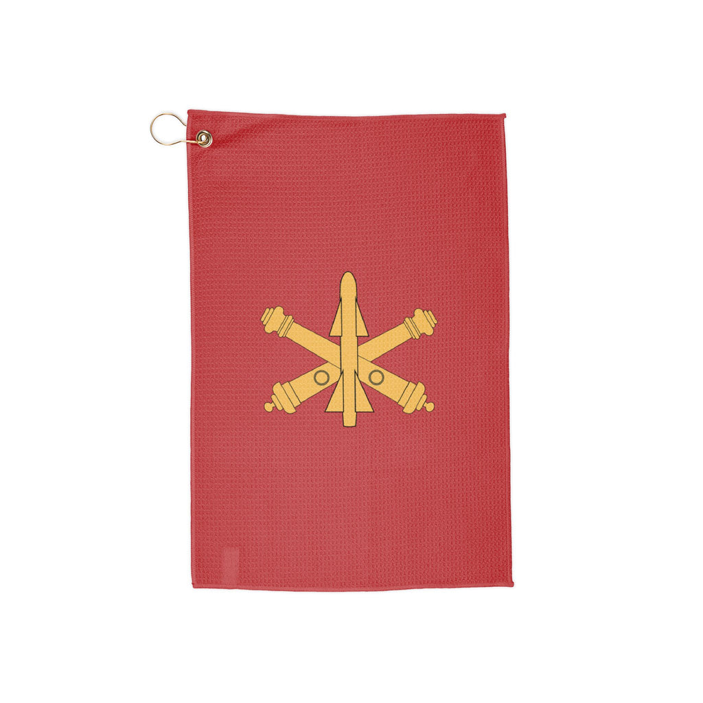 US Army ADA, red background, Golf Towel with Grommet & Clip