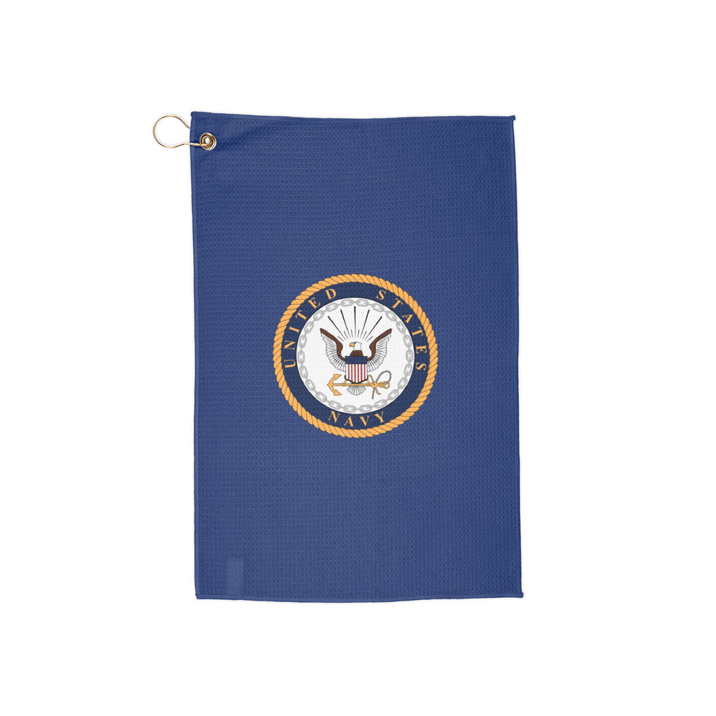 US Navy Microfiber Golf Towel with Grommet & Clip